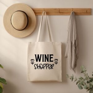 Custom Natural Canvas Tote Wine Shopper